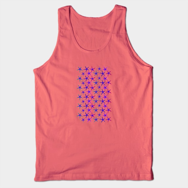 Colorful Blue Starfish Pattern (on light blue) Tank Top by Davey's Designs